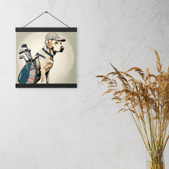 Poster with hangers-Labrador Retriever Golfer