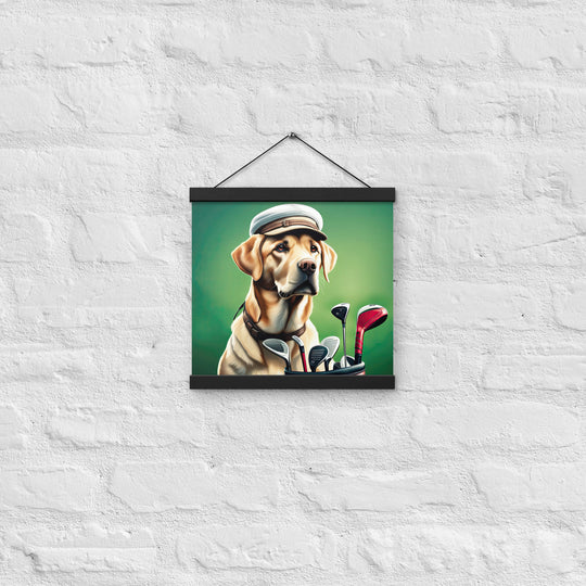 Poster with hangers-Labrador Retriever Golfer V3