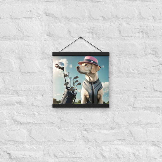 Poster with hangers-Labrador Retriever Golfer V4