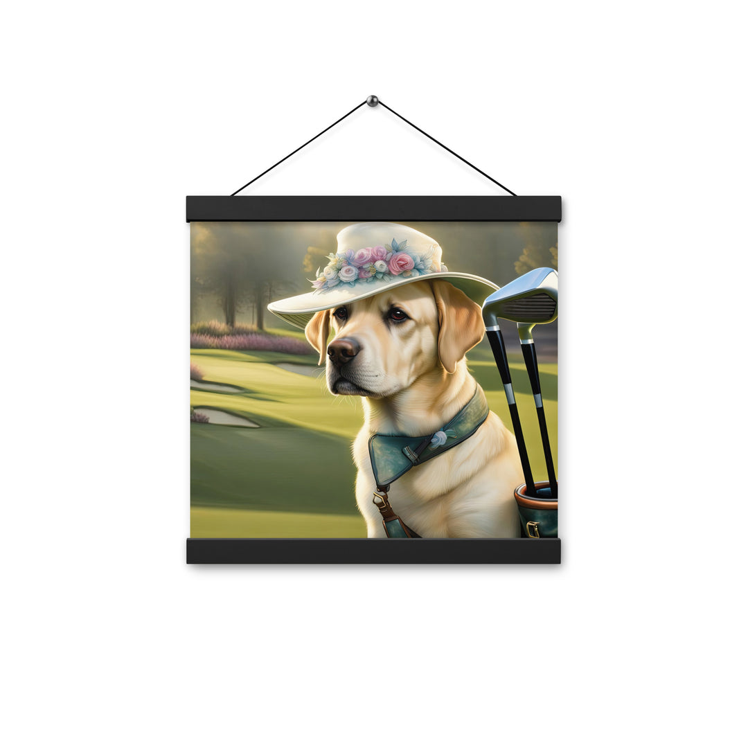 Poster with hangers-Labrador Retriever Golfer V5