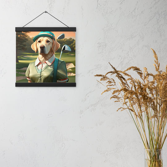 Poster with hangers-Labrador Retriever Golfer V14