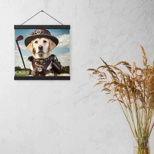 Poster with hangers-Labrador Retriever Golfer V20