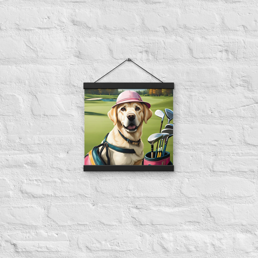 Poster with hangers-Labrador Retriever Golfer V19