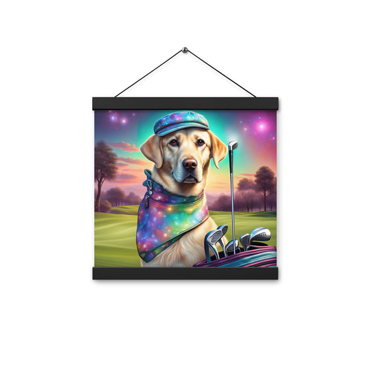 Poster with hangers-Labrador Retriever Golfer V21