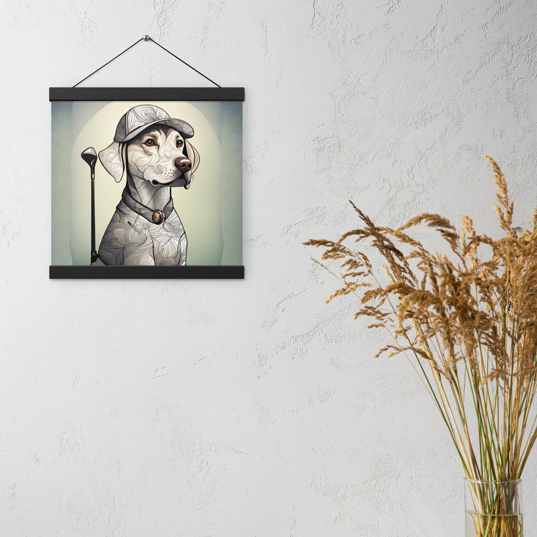 Poster with hangers-Labrador Retriever Golfer V22