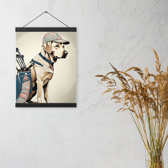 Poster with hangers-Labrador Retriever Golfer