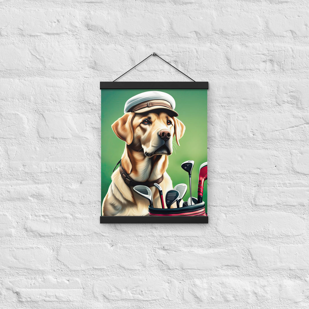 Poster with hangers-Labrador Retriever Golfer V3