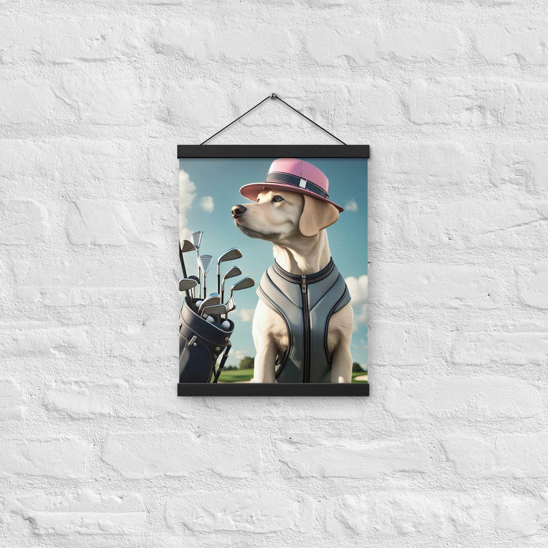 Poster with hangers-Labrador Retriever Golfer V4