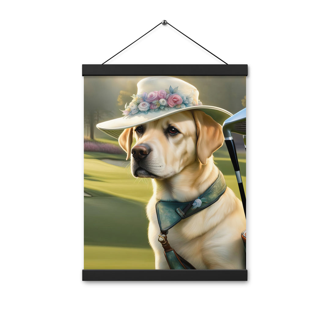 Poster with hangers-Labrador Retriever Golfer V5