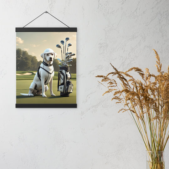 Poster with hangers-Labrador Retriever Golfer V6