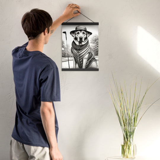 Poster with hangers-Labrador Retriever Golfer V7