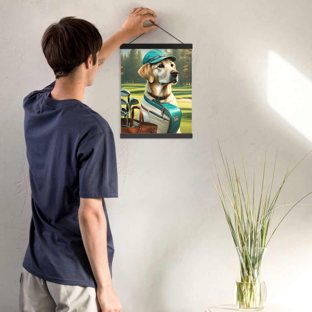 Poster with hangers-Labrador Retriever Golfer V10