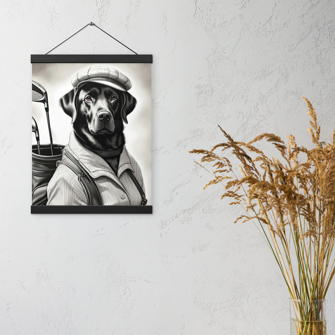 Poster with hangers-Labrador Retriever Golfer V11