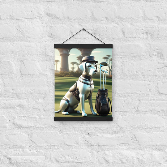 Poster with hangers-Labrador Retriever Golfer V18