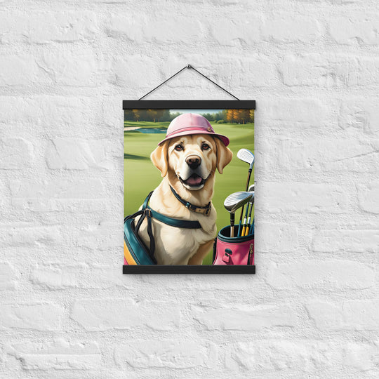 Poster with hangers-Labrador Retriever Golfer V19