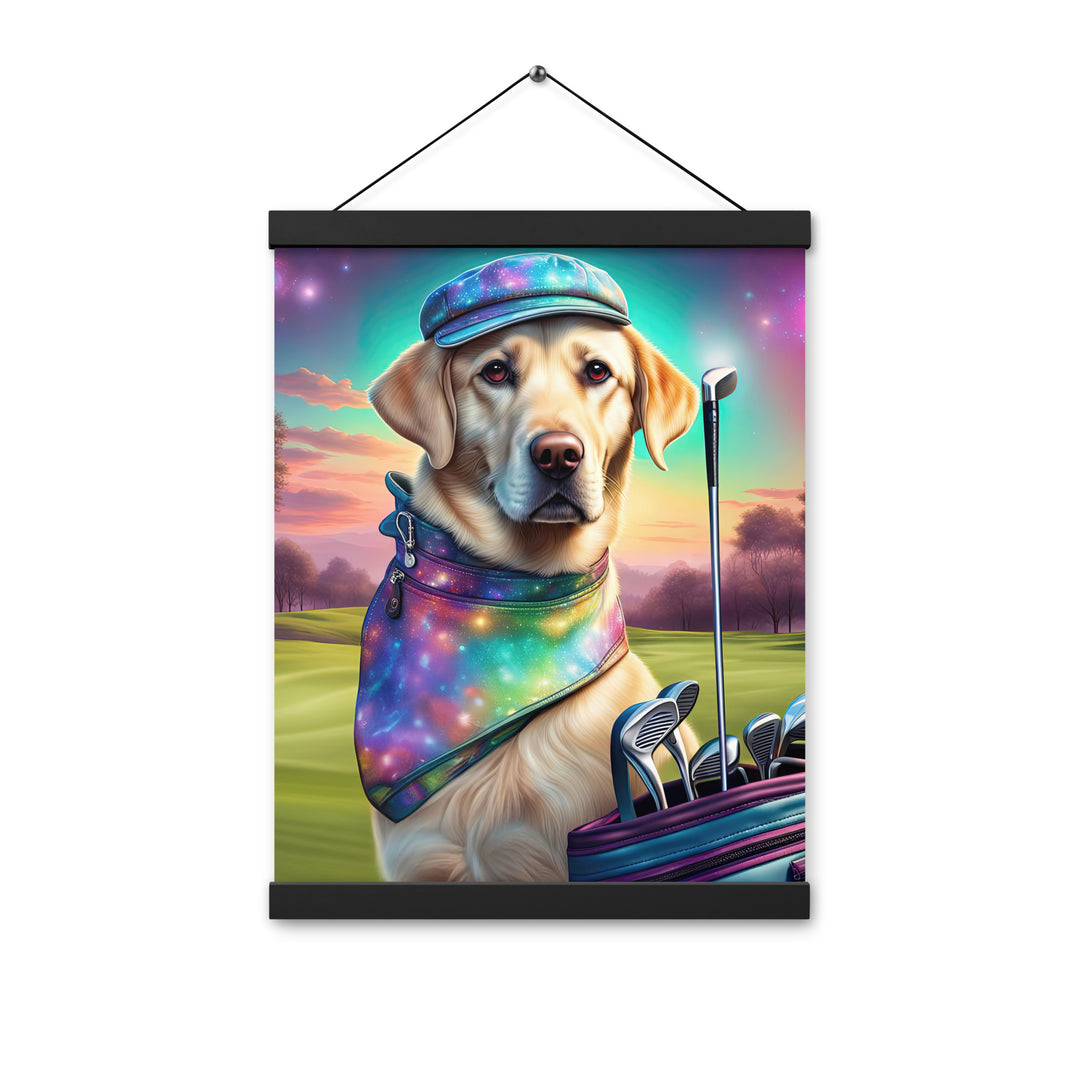 Poster with hangers-Labrador Retriever Golfer V21