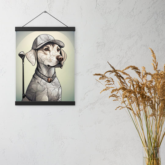 Poster with hangers-Labrador Retriever Golfer V22