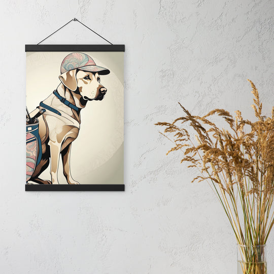 Poster with hangers-Labrador Retriever Golfer