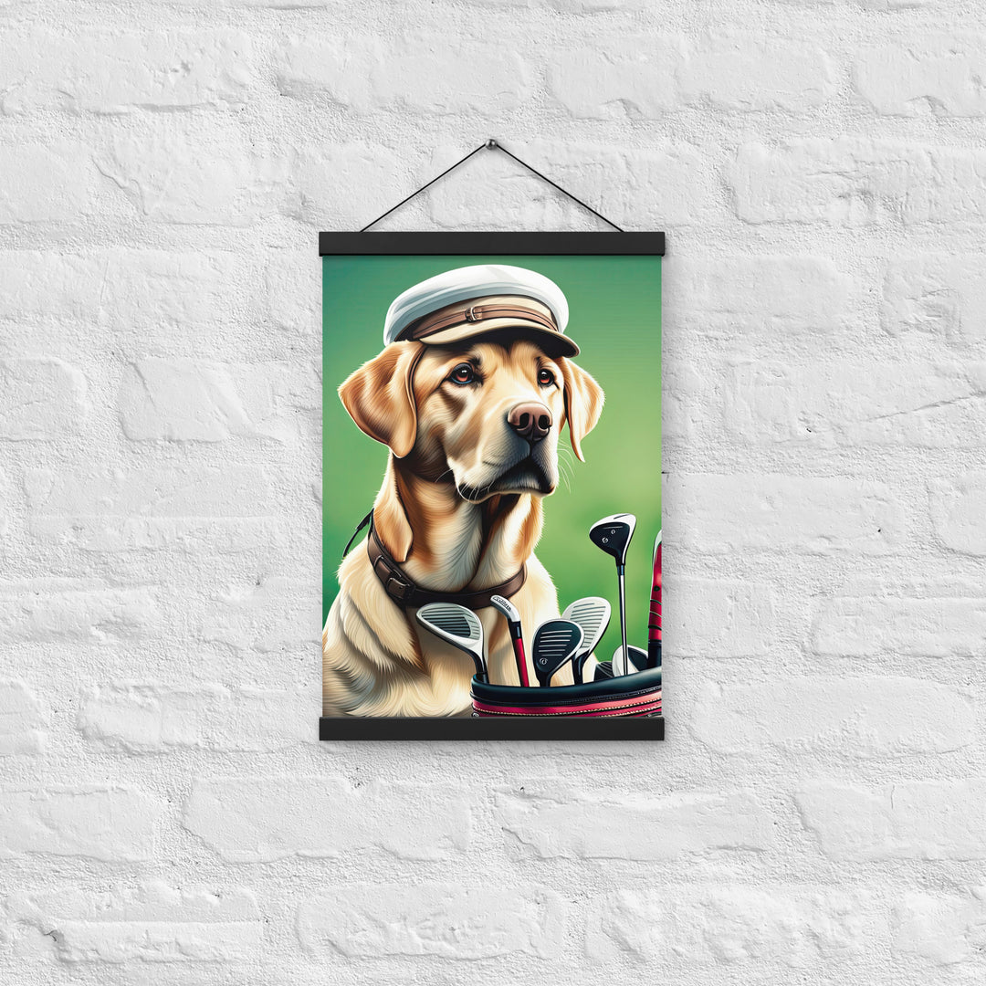 Poster with hangers-Labrador Retriever Golfer V3