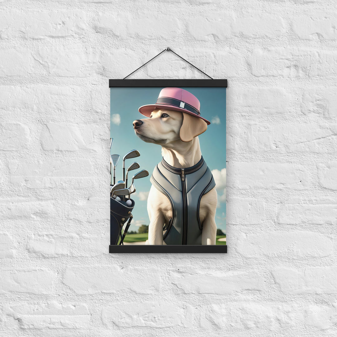 Poster with hangers-Labrador Retriever Golfer V4