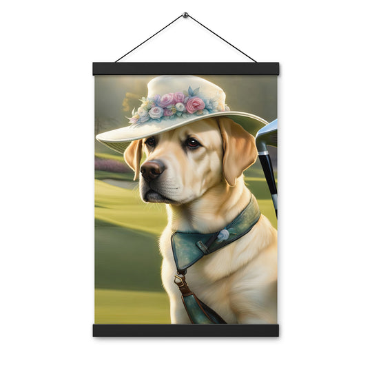 Poster with hangers-Labrador Retriever Golfer V5