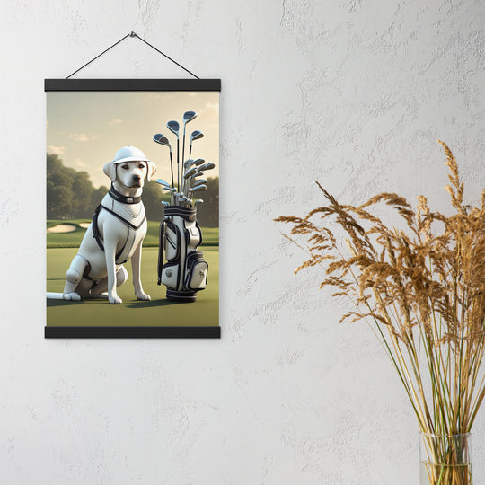 Poster with hangers-Labrador Retriever Golfer V6