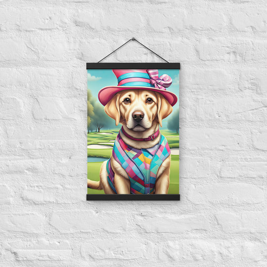 Poster with hangers-Labrador Retriever Golfer V9