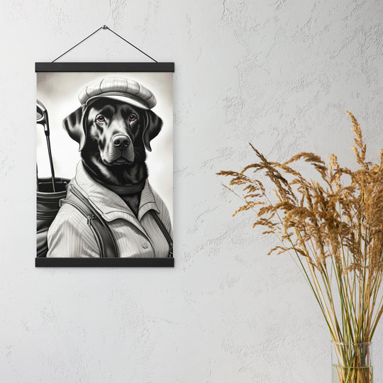 Poster with hangers-Labrador Retriever Golfer V11