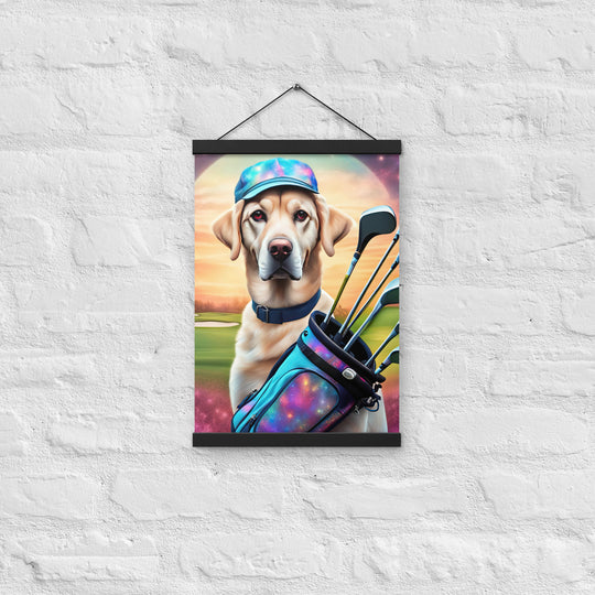 Poster with hangers-Labrador Retriever Golfer V13