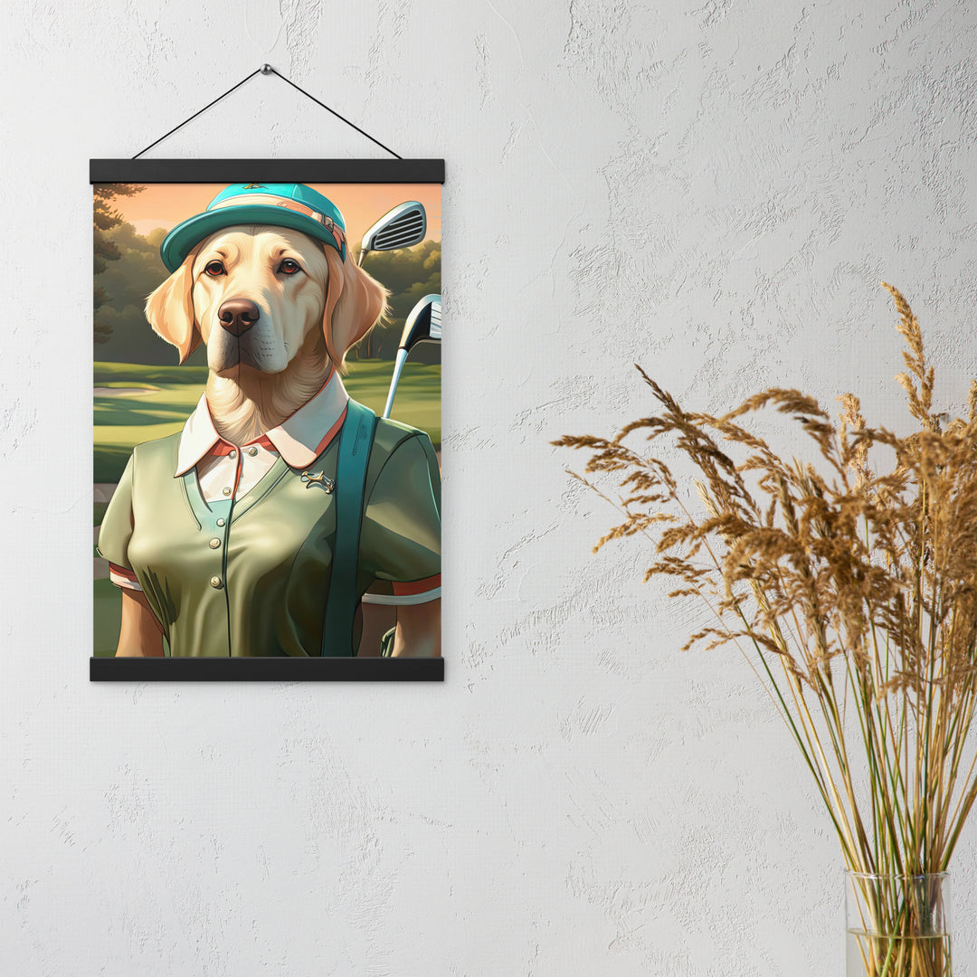 Poster with hangers-Labrador Retriever Golfer V14