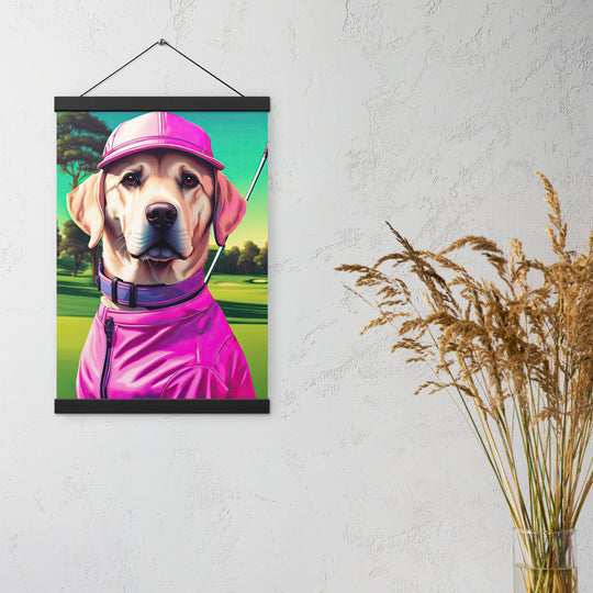 Poster with hangers-Labrador Retriever Golfer V16