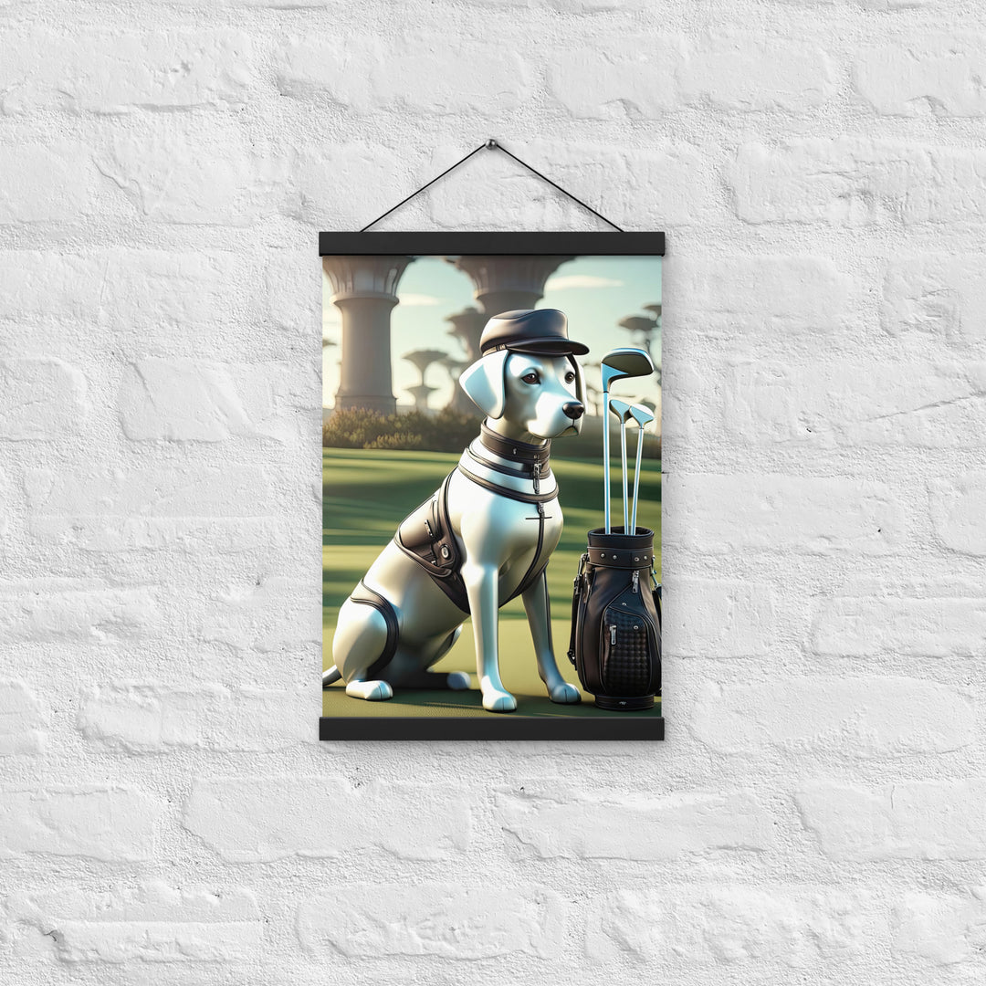 Poster with hangers-Labrador Retriever Golfer V18