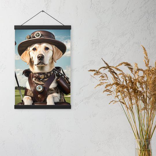 Poster with hangers-Labrador Retriever Golfer V20