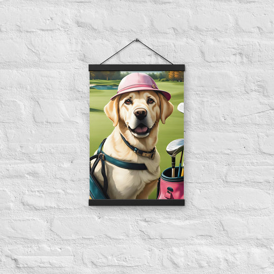 Poster with hangers-Labrador Retriever Golfer V19