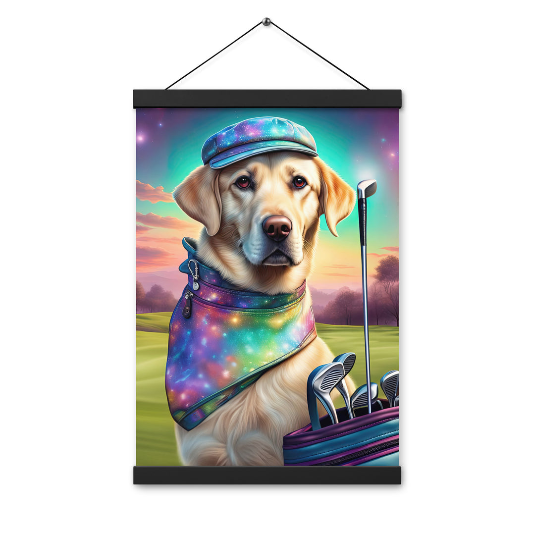 Poster with hangers-Labrador Retriever Golfer V21