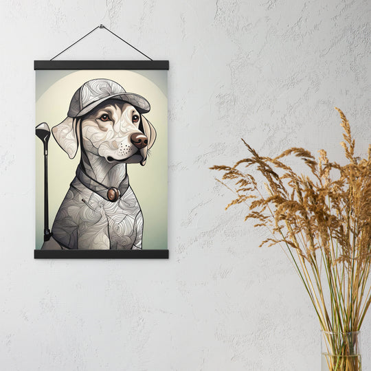 Poster with hangers-Labrador Retriever Golfer V22