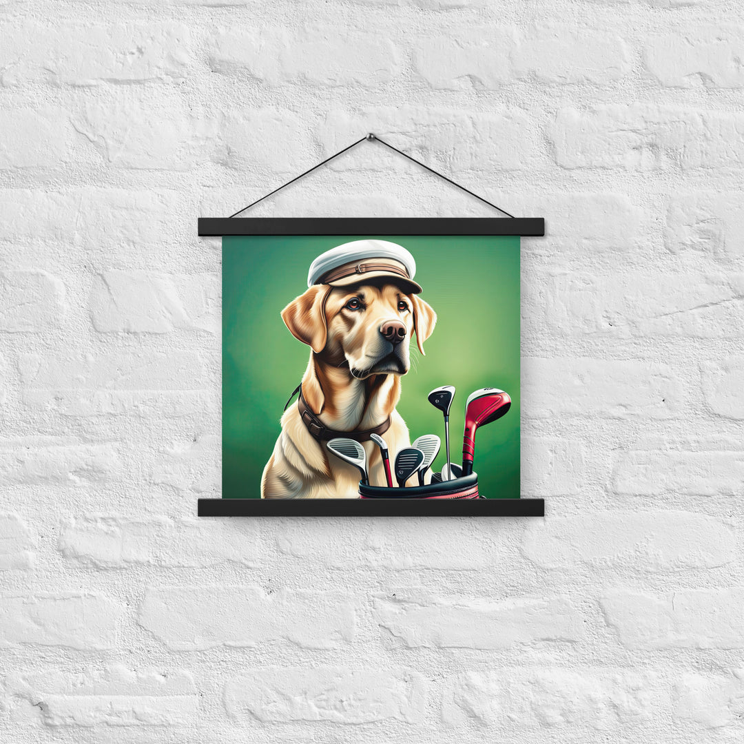 Poster with hangers-Labrador Retriever Golfer V3