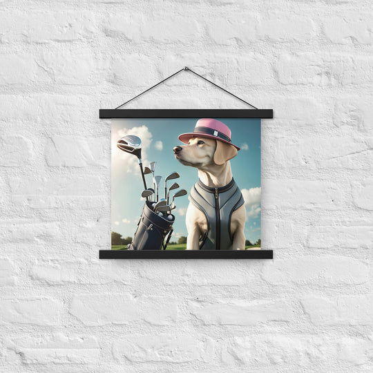 Poster with hangers-Labrador Retriever Golfer V4