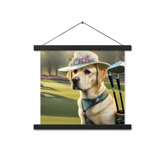 Poster with hangers-Labrador Retriever Golfer V5