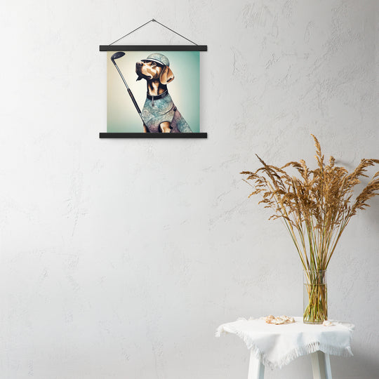 Poster with hangers-Labrador Retriever Golfer V8