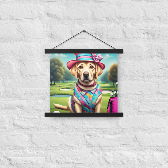 Poster with hangers-Labrador Retriever Golfer V9