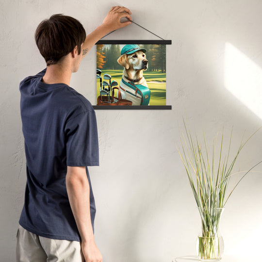 Poster with hangers-Labrador Retriever Golfer V10