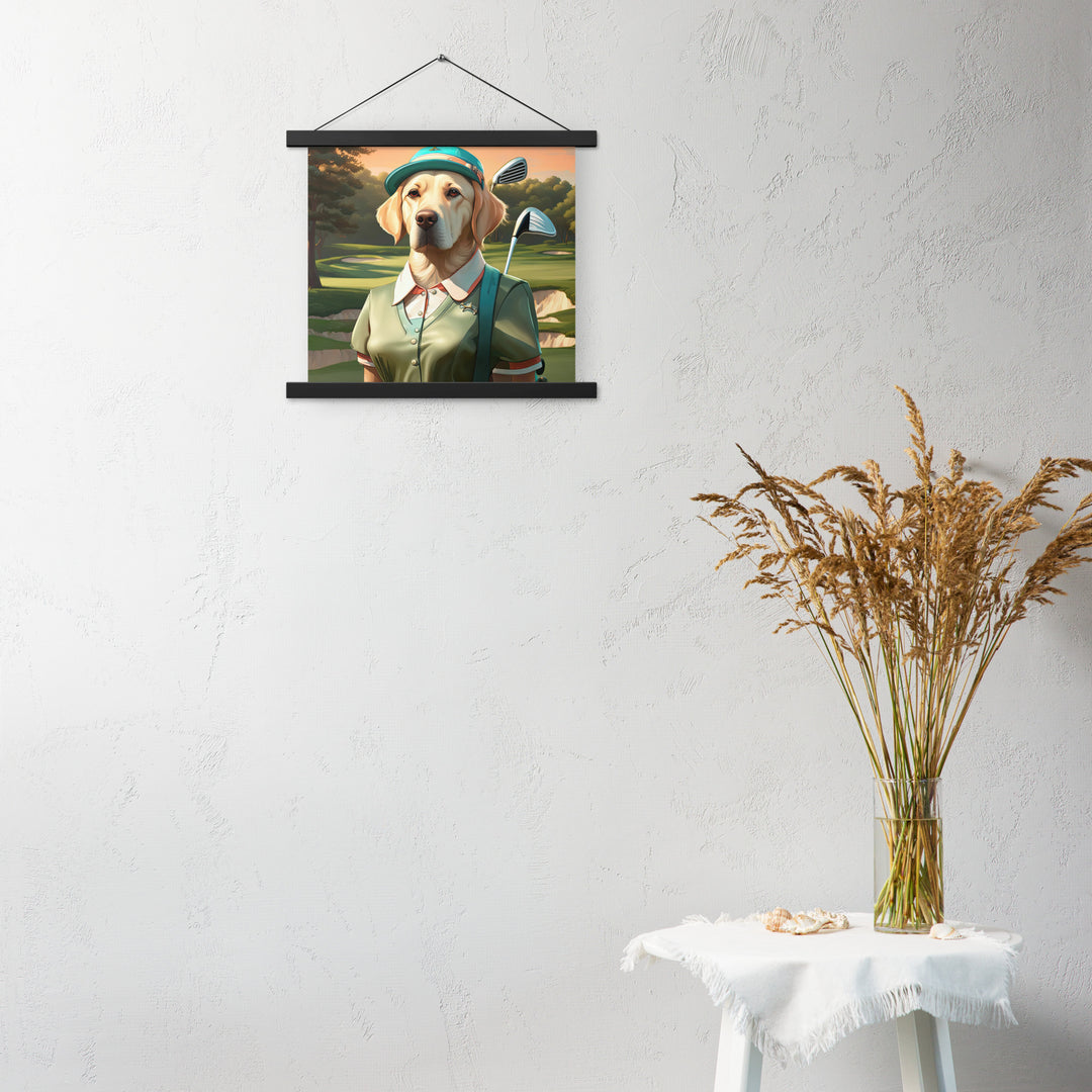 Poster with hangers-Labrador Retriever Golfer V14