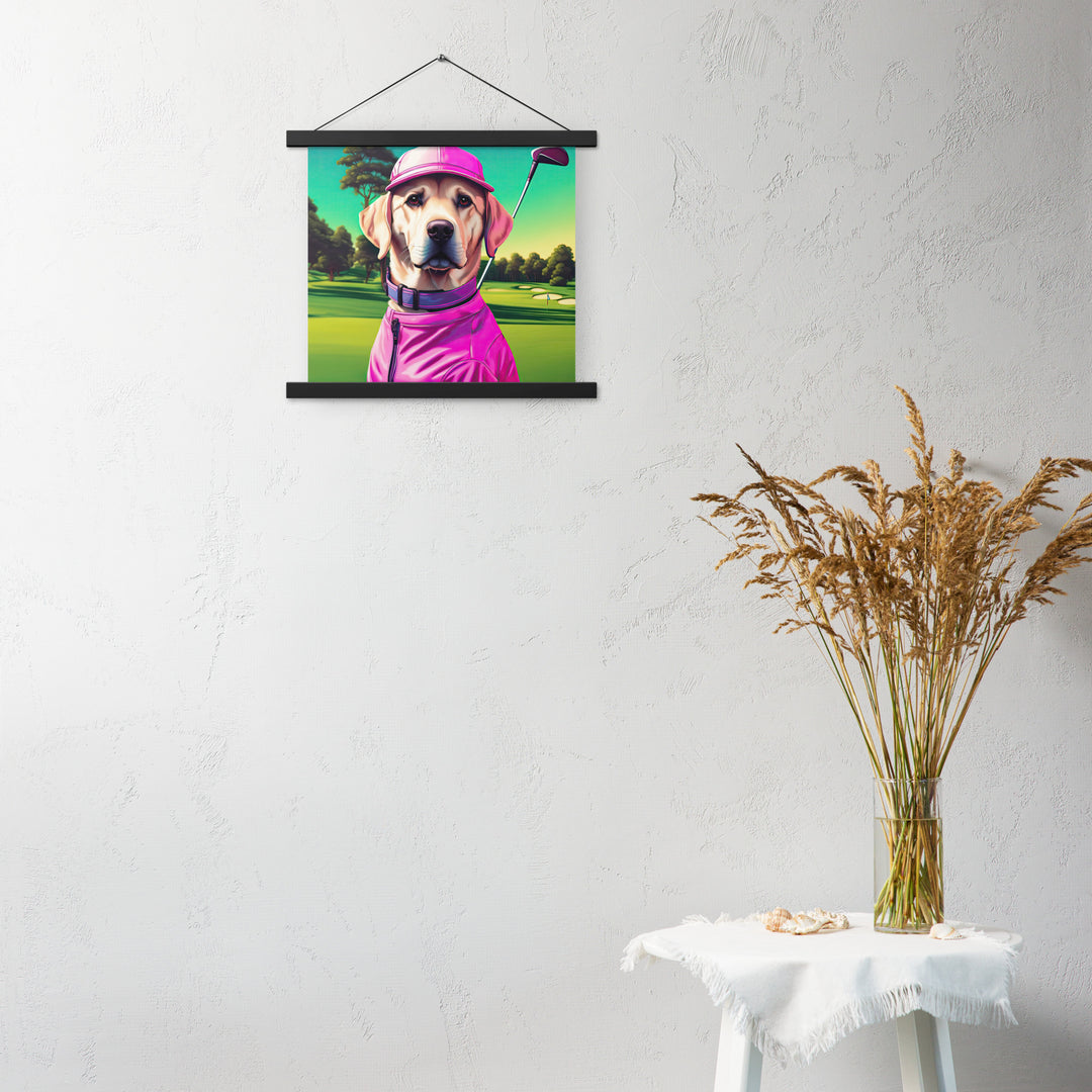 Poster with hangers-Labrador Retriever Golfer V16