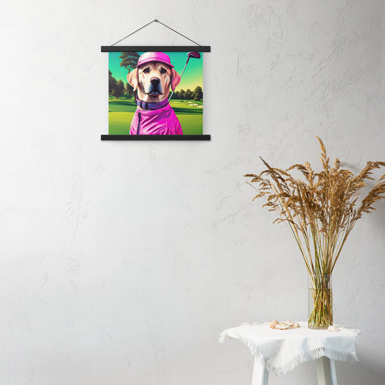 Poster with hangers-Labrador Retriever Golfer V16