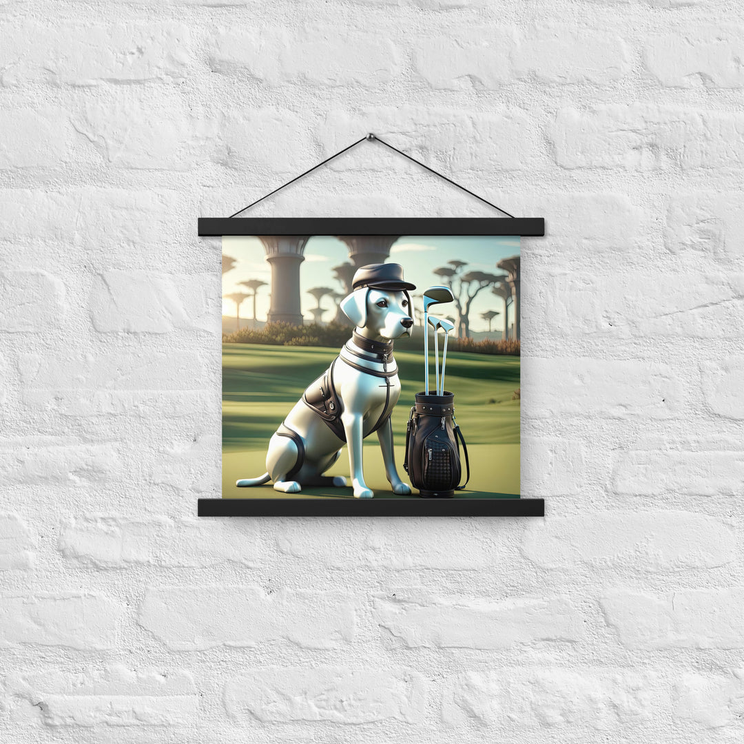 Poster with hangers-Labrador Retriever Golfer V18