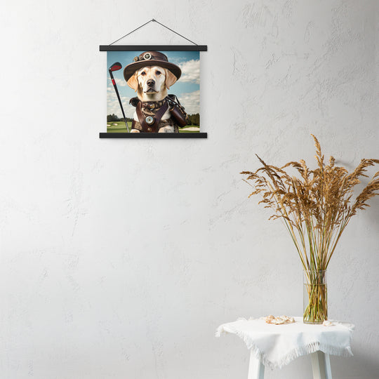 Poster with hangers-Labrador Retriever Golfer V20