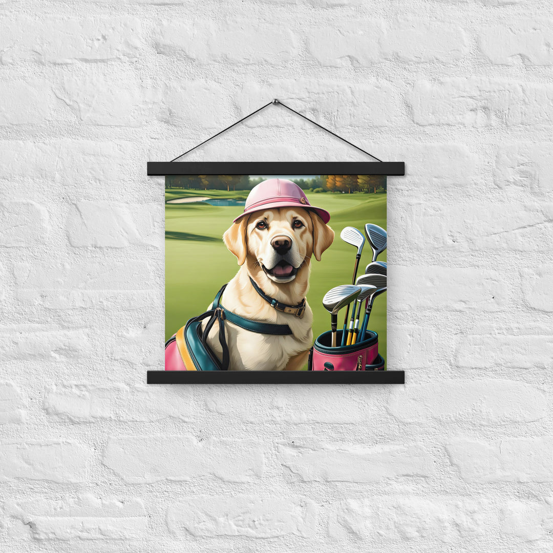 Poster with hangers-Labrador Retriever Golfer V19