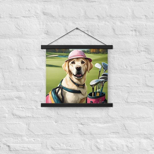 Poster with hangers-Labrador Retriever Golfer V19