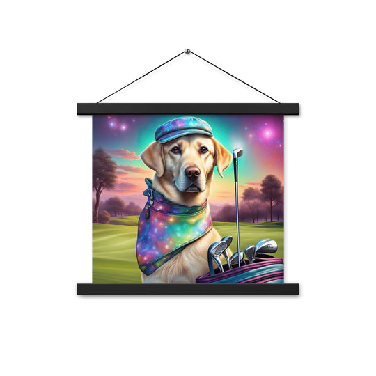 Poster with hangers-Labrador Retriever Golfer V21